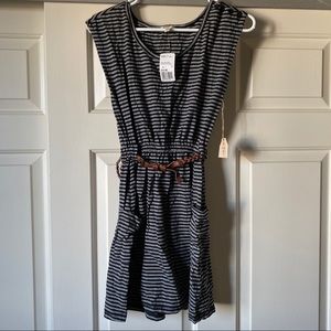 Black and gray dress with belt